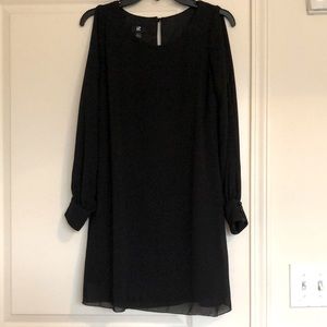 Black open shoulder dress
